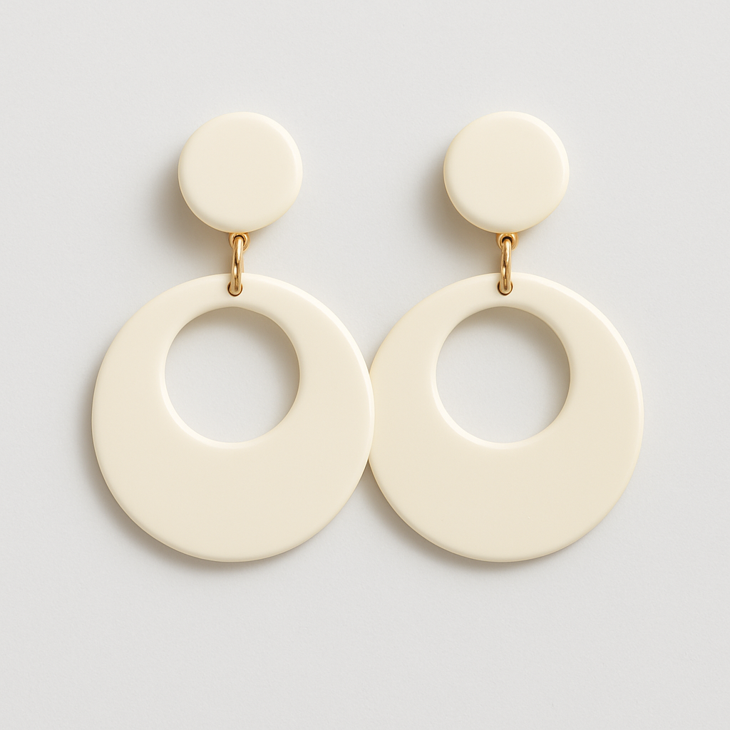 PENDIENTES REDONDOS EN MARFIL