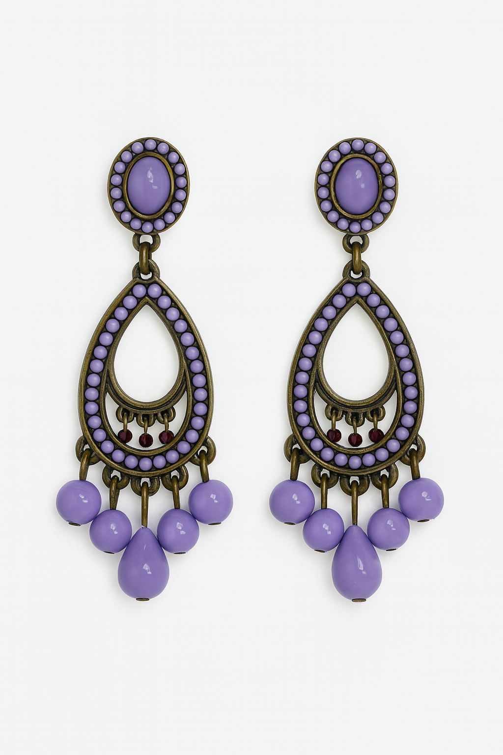 PENDIENTES CON MOTIVOS MORADOS