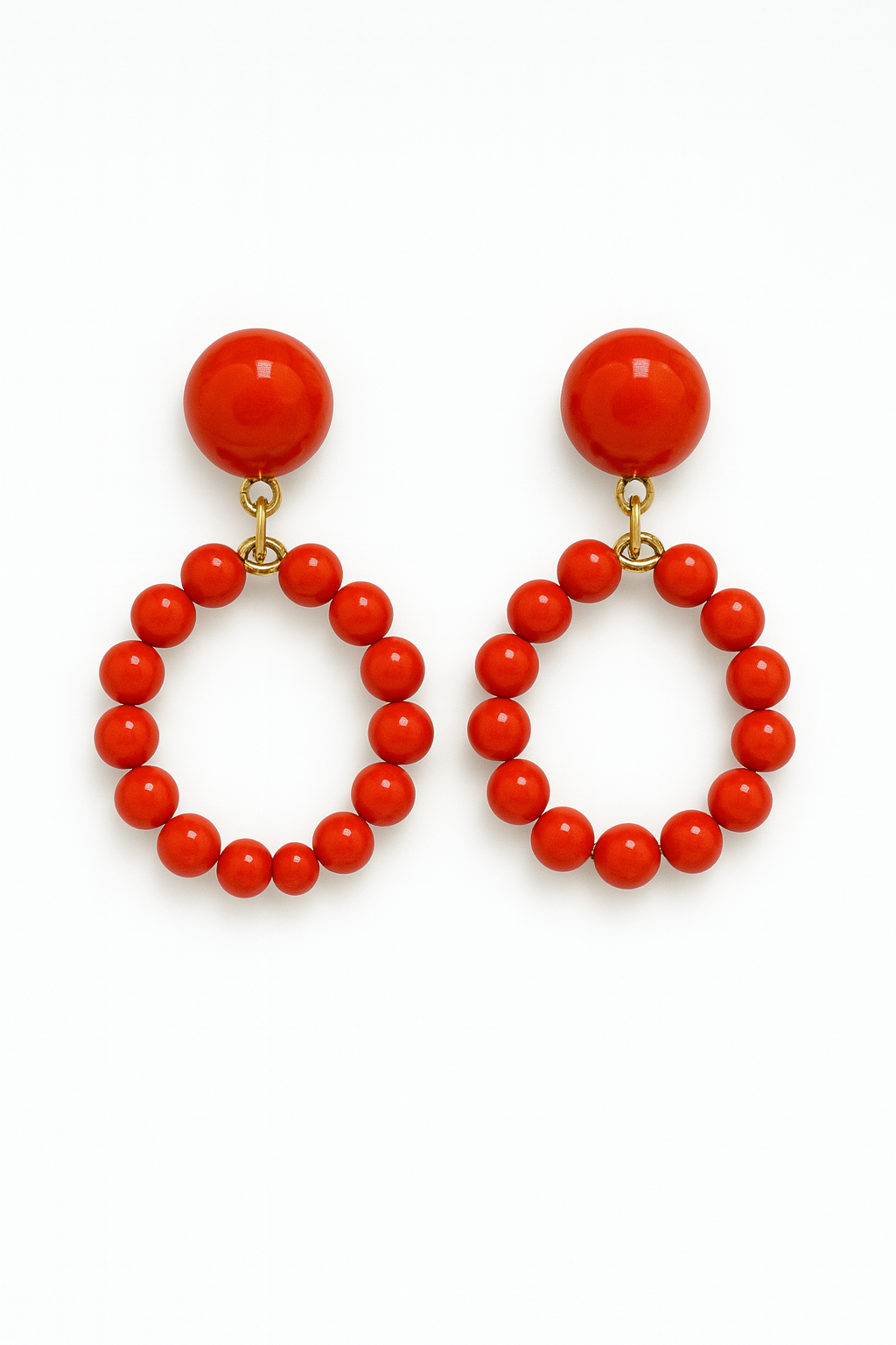 PENDIENTES DE BOLITAS REDONDOS ROJOS
