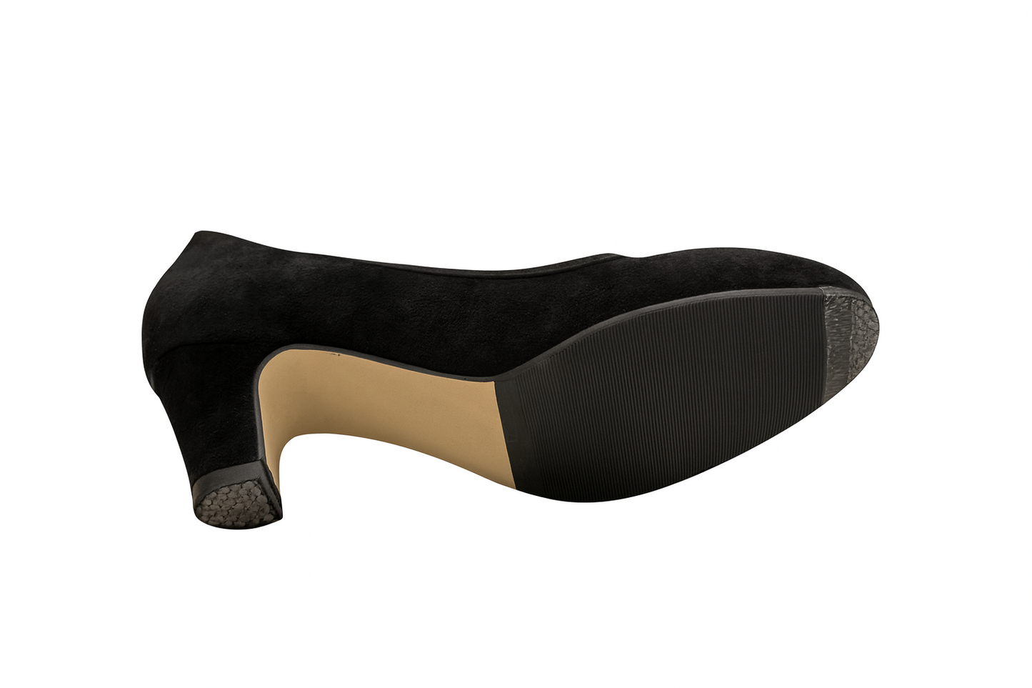 ZAPATOS DE FLAMENCO AMATEUR NEGROS EN ANTE CON HEBILLA Y CLAVOS