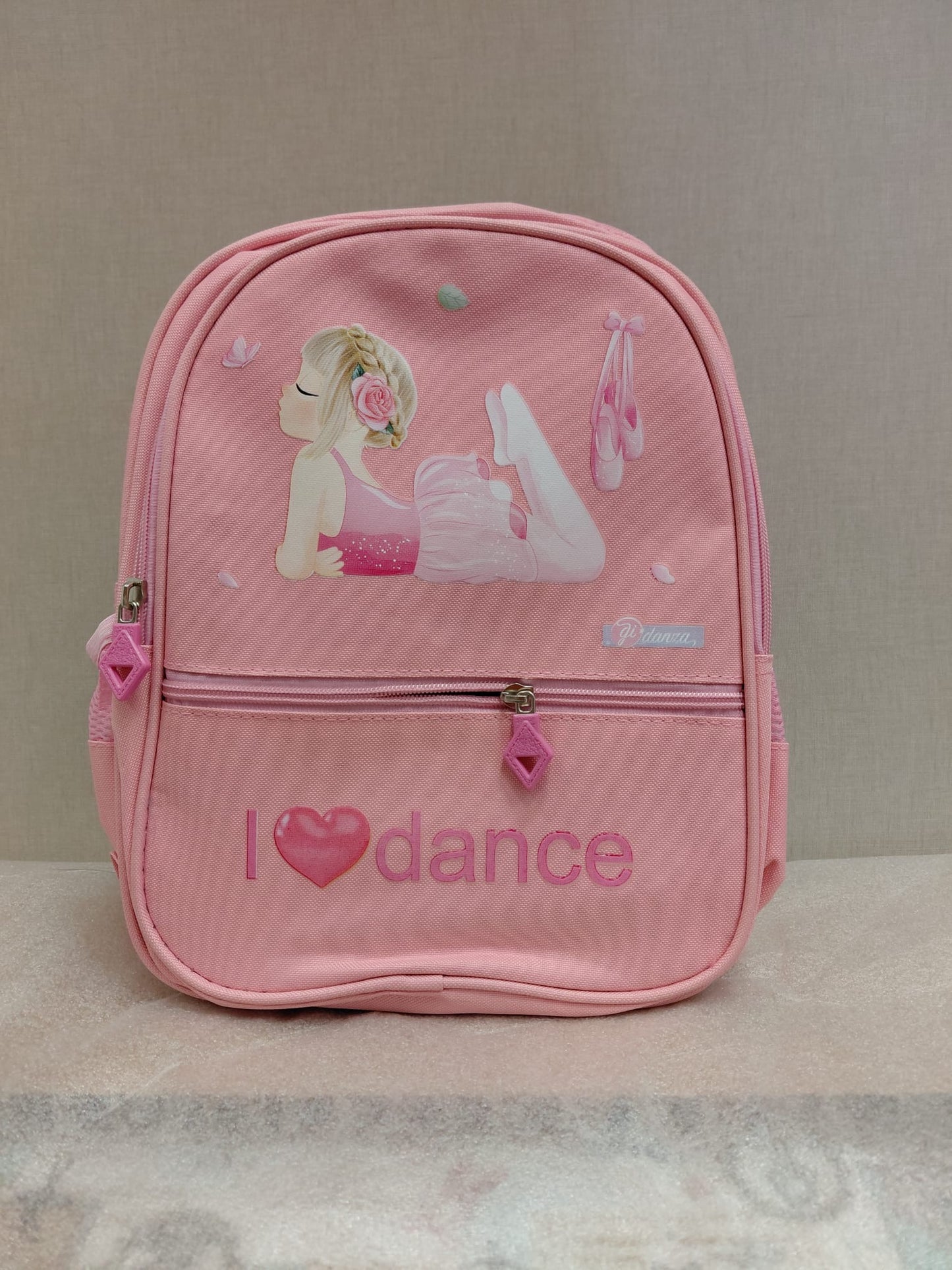 MOCHILA DE DANZA ROSA ESTAMPADA