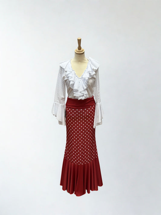 BLUSA BLANCA VOLANTES EN ESCOTE