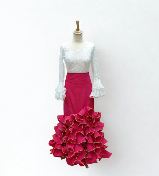 FALDA DE FERIA FUCSIA CAPOTE TALLA 48