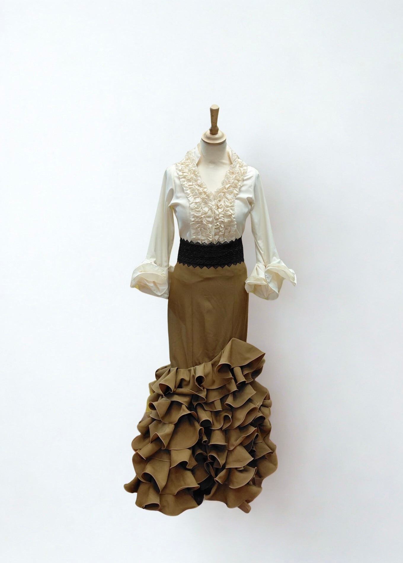 FALDA DE FERIA CAQUI TALLA 40