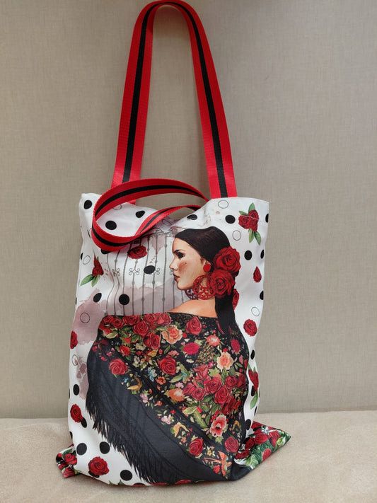 BOLSA TOTE DE FLAMENCA ESTAMPADA