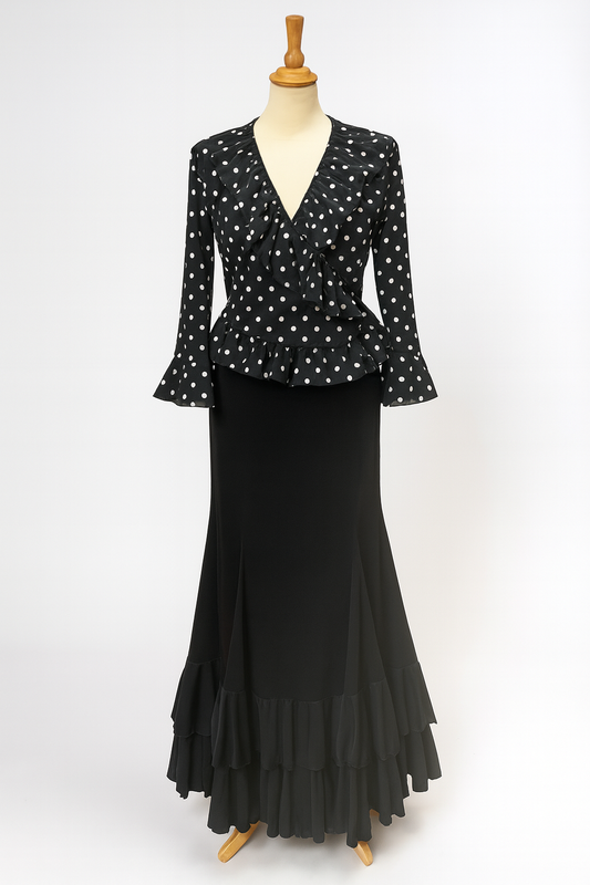 FALDA NEGRA DOS VOLANTES