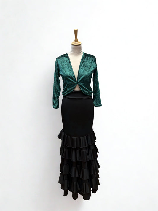 BLUSA BOLERA EN VERDE BOTELLA