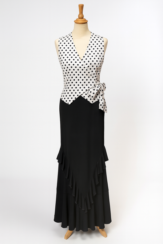 FALDA DE PUNTO DE LICRA NEGRA