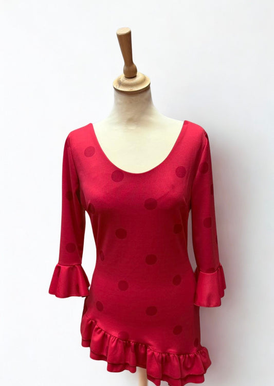 BLUSA CAMISOLA ROJA LUNARES