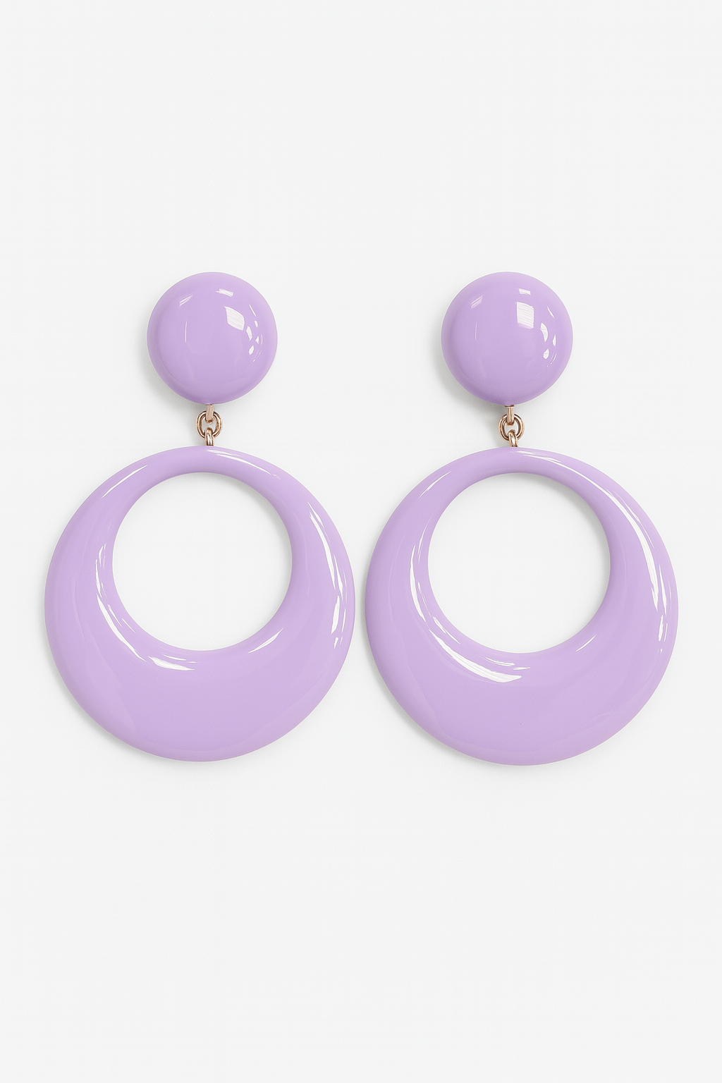 PENDIENTES CIRCULARES EN LILA ESMALTADOS