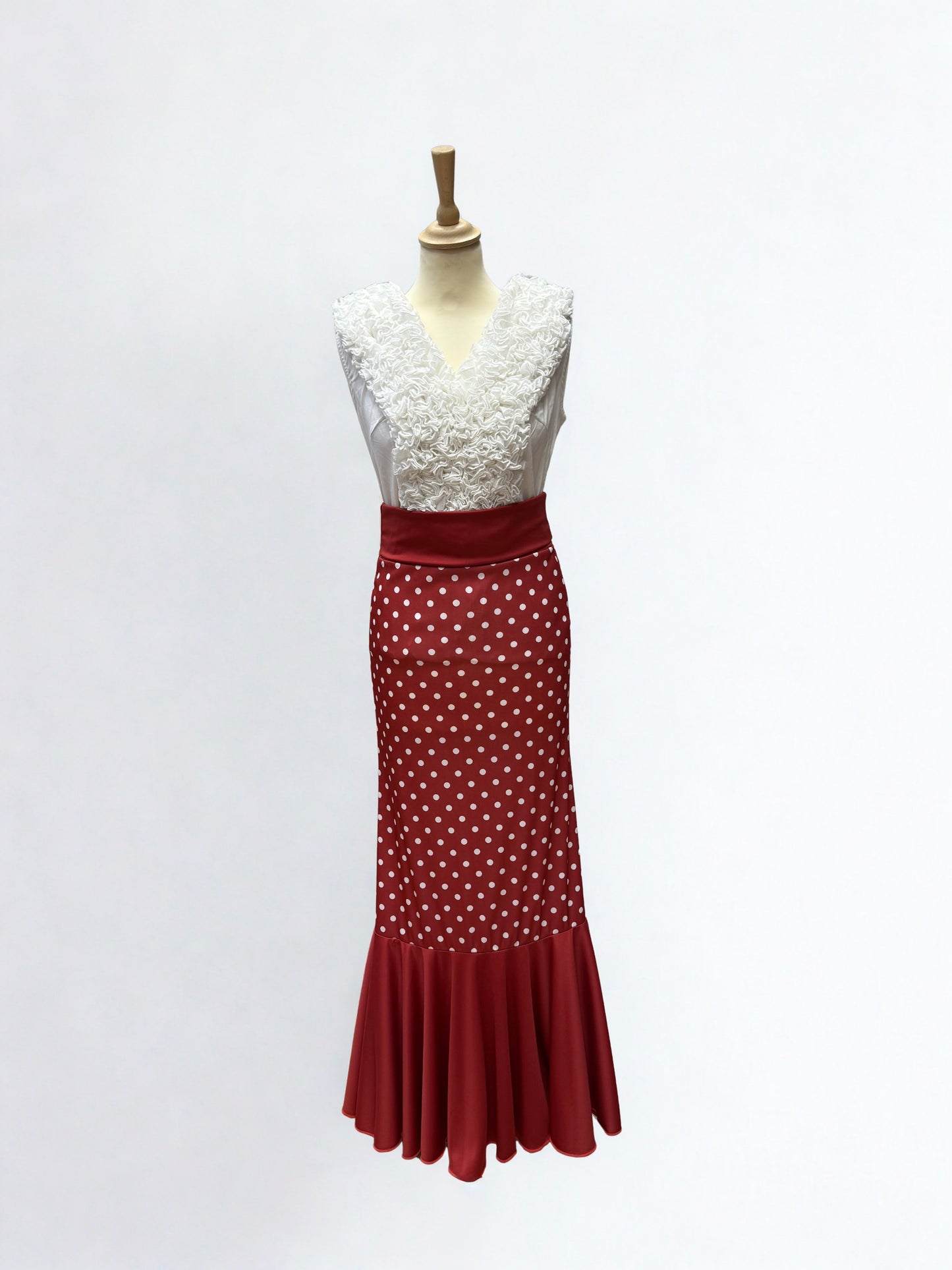 BLUSA BLANCA CON VOLANTES RIZADOS