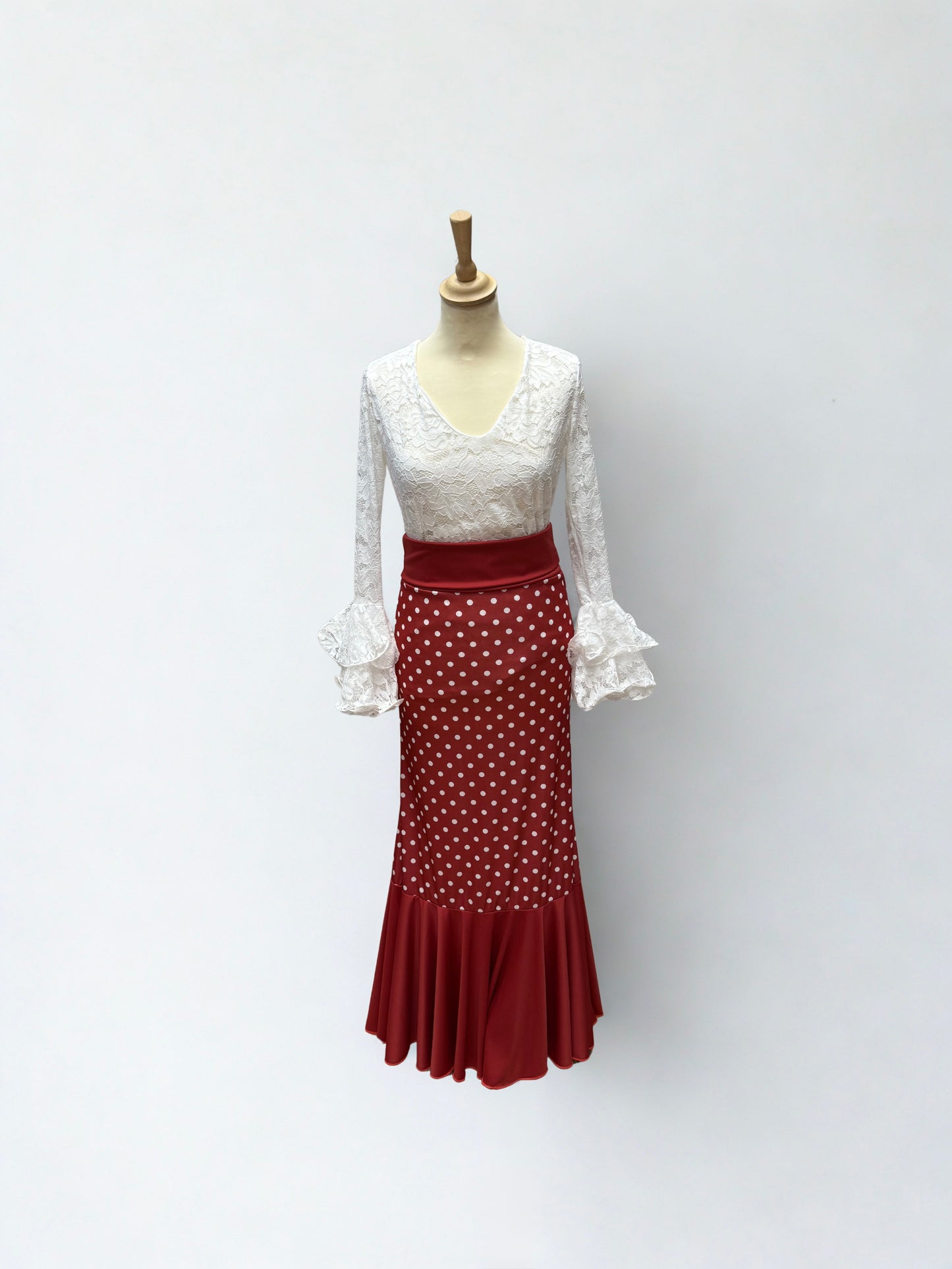 BLUSA FLAMENCA BLANCA EN ENCAJE