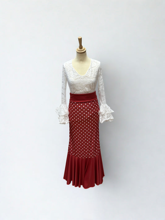BLUSA FLAMENCA BLANCA EN ENCAJE