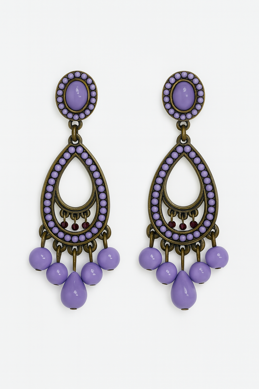 PENDIENTES CON MOTIVOS MORADOS