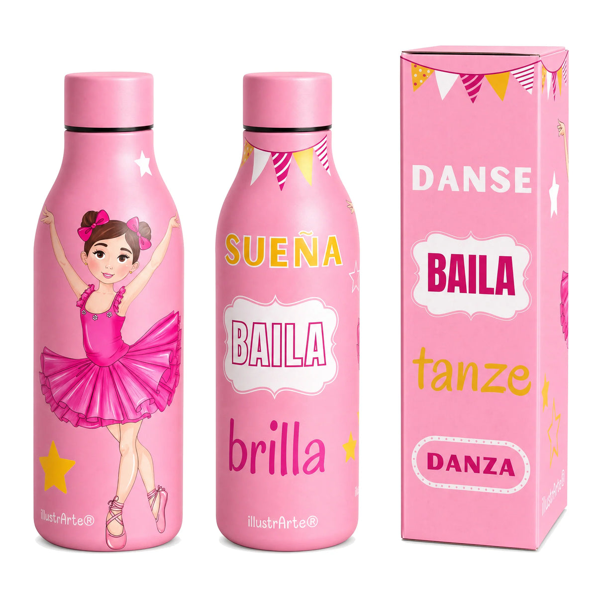 BOTELLA TERMICA BAILARINA ROSA 500ML ILUSTRARTE