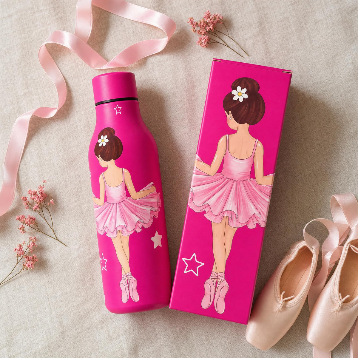 BOTELLA TERMICA BAILARINA FUCSIA 500ML ILUSTRARTE