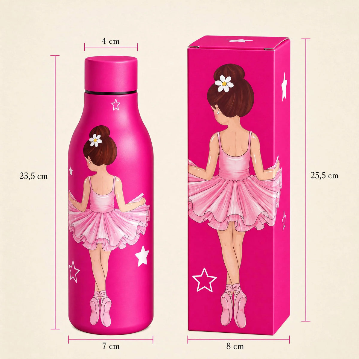 BOTELLA TERMICA BAILARINA FUCSIA 500ML ILUSTRARTE