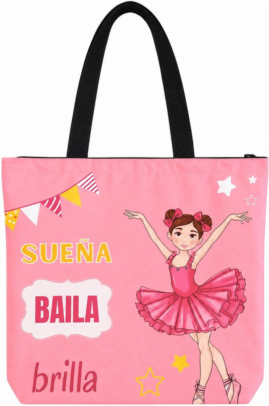 BOLSA DE BALLET ROSA CON CREMALLERA ILUSTRARTE