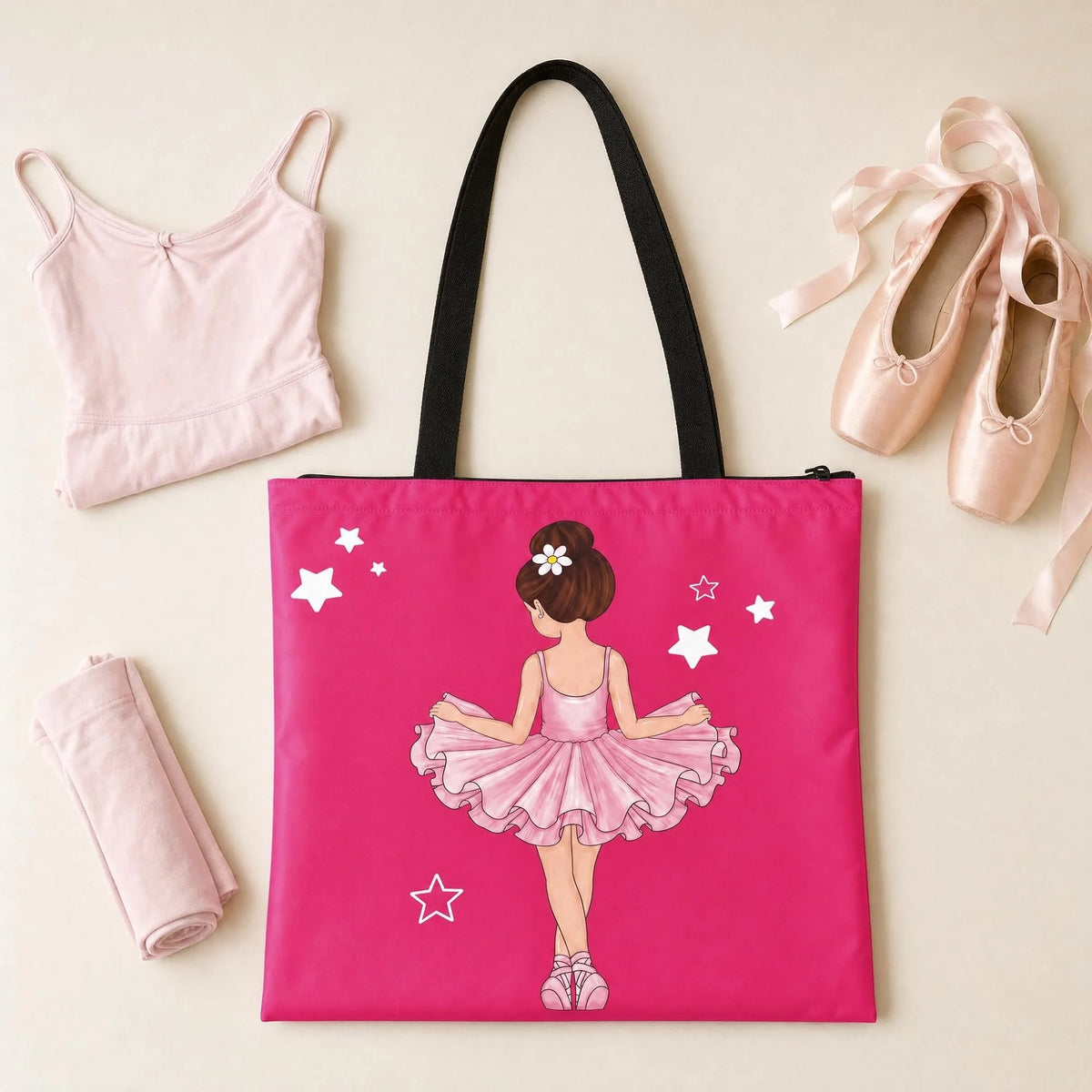 BOLSA DE BALLET FUCSIA CON CREMALLERA ILUSTRARTE