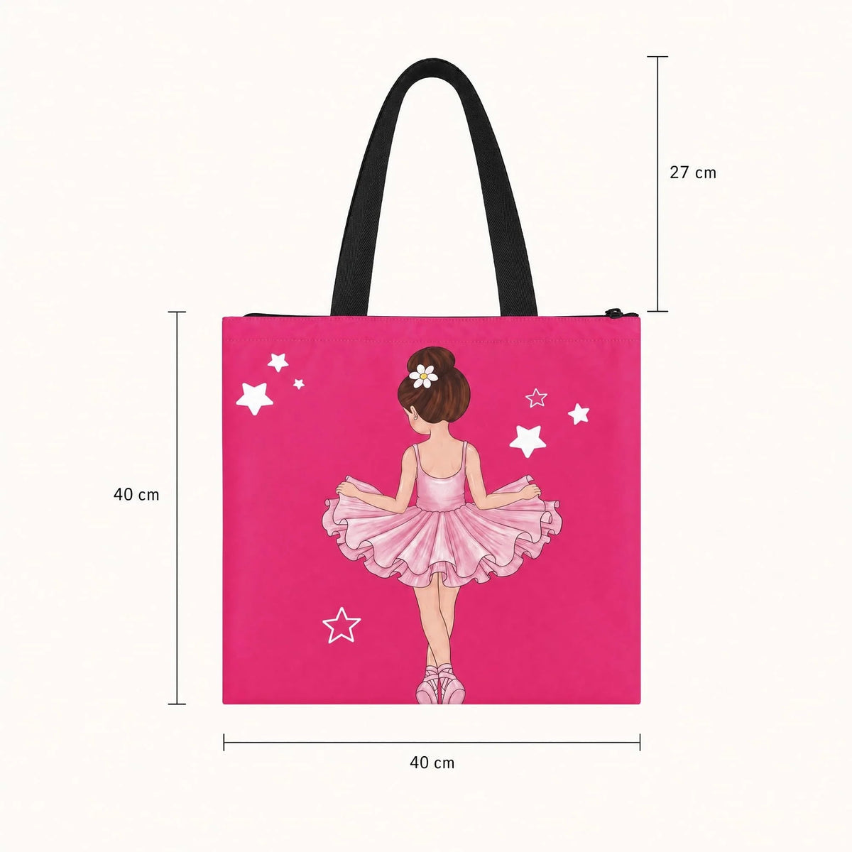 BOLSA DE BALLET FUCSIA CON CREMALLERA ILUSTRARTE