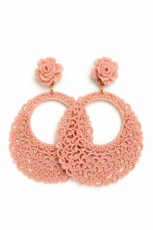 PENDIENTES ORNAMENTADOS EN SALMÓN