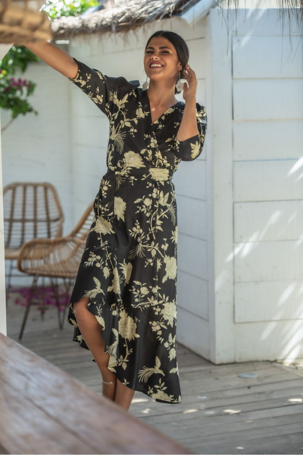 VESTIDO ESTAMPADO DE FLORES TALLA M