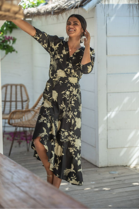 VESTIDO ESTAMPADO DE FLORES TALLA M